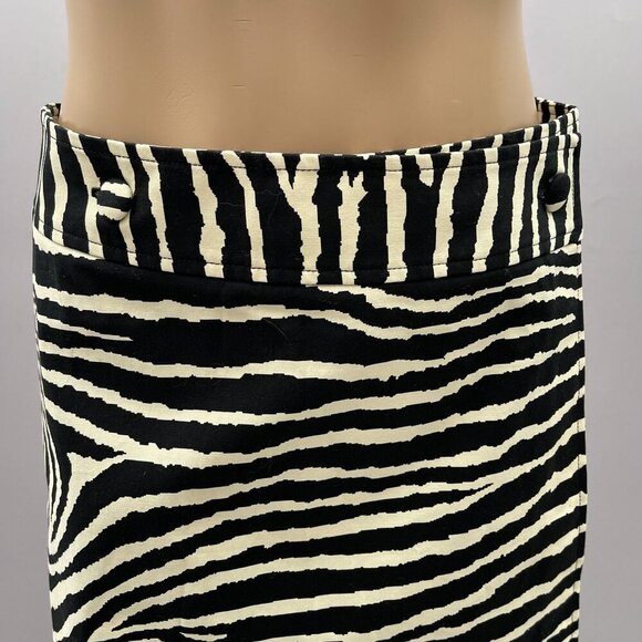 Ideology Womens Zebra Print Mini Wrap Skirt Black Beige A-Line Buttons Stretch 4 - Picture 10 of 10